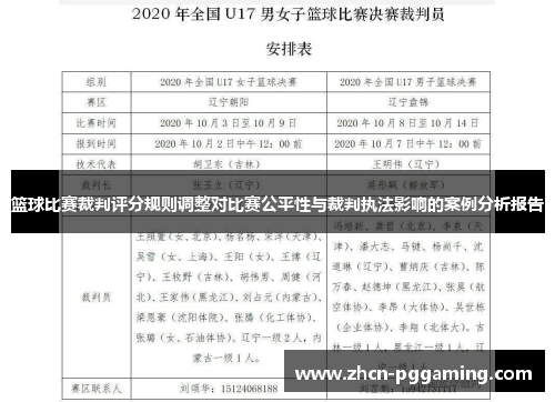 篮球比赛裁判评分规则调整对比赛公平性与裁判执法影响的案例分析报告