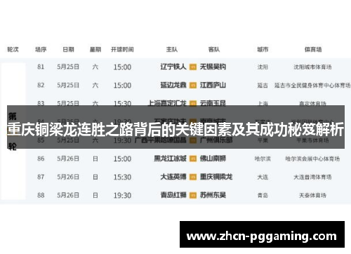 重庆铜梁龙连胜之路背后的关键因素及其成功秘笈解析