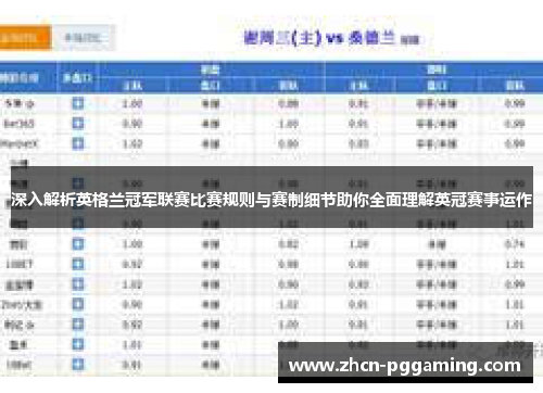 深入解析英格兰冠军联赛比赛规则与赛制细节助你全面理解英冠赛事运作