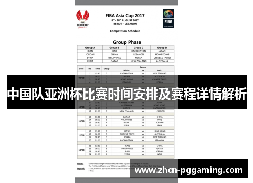 中国队亚洲杯比赛时间安排及赛程详情解析 中国队亚洲杯比赛时间安排及赛程详情解析