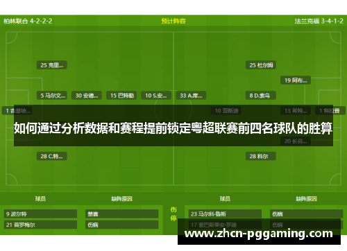 如何通过分析数据和赛程提前锁定粤超联赛前四名球队的胜算 如何通过分析数据和赛程提前锁定粤超联赛前四名球队的胜算